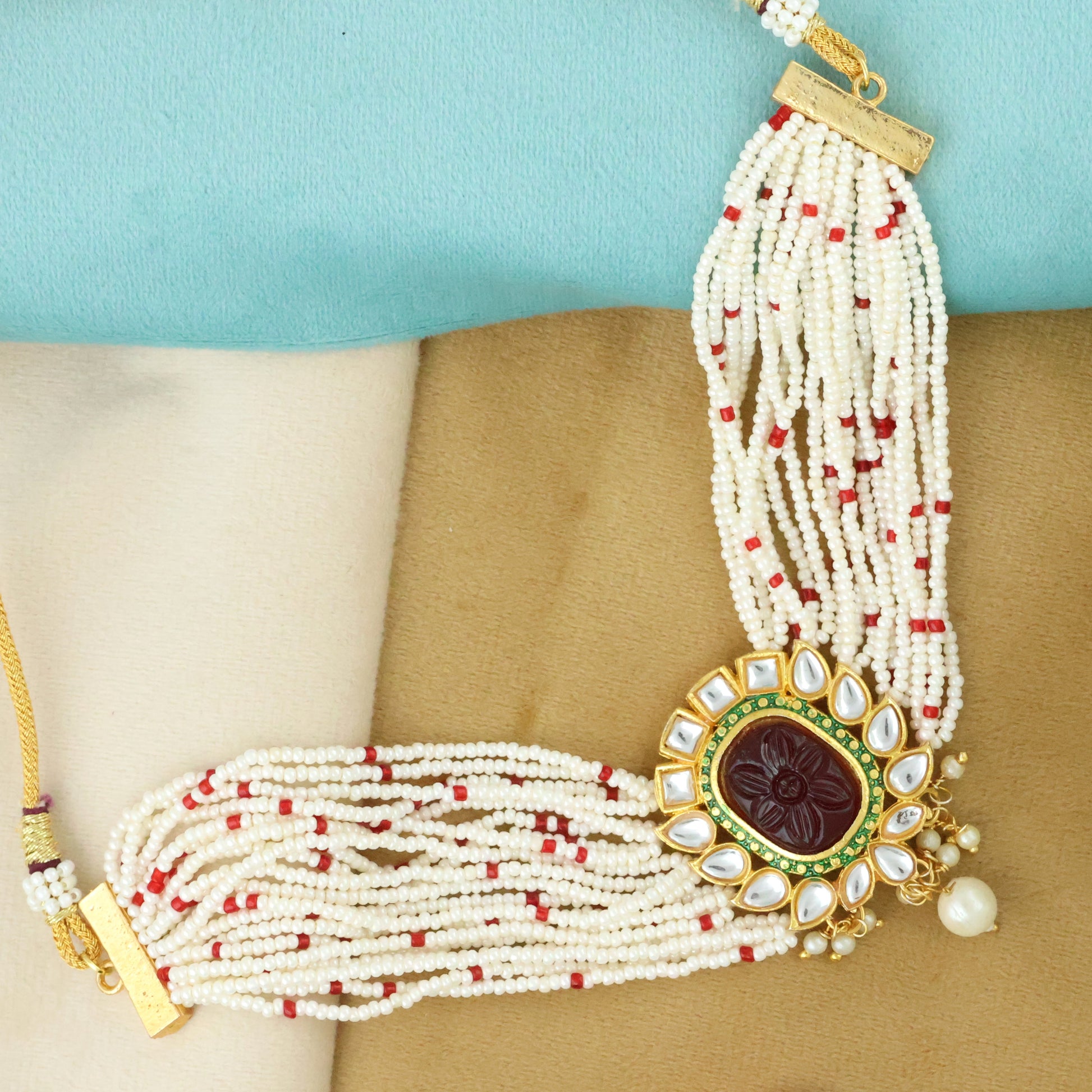 choker necklace with earrings-Buy Choker necklace online From Bhagya Lakshmi