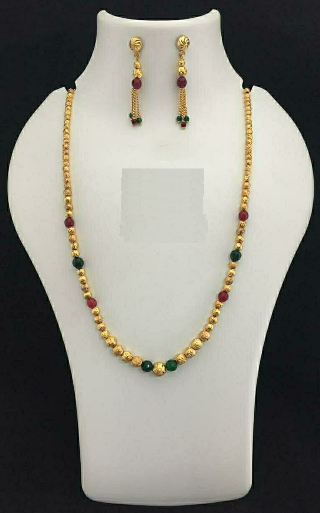 Gold Plated Necklace Chain with Earrings