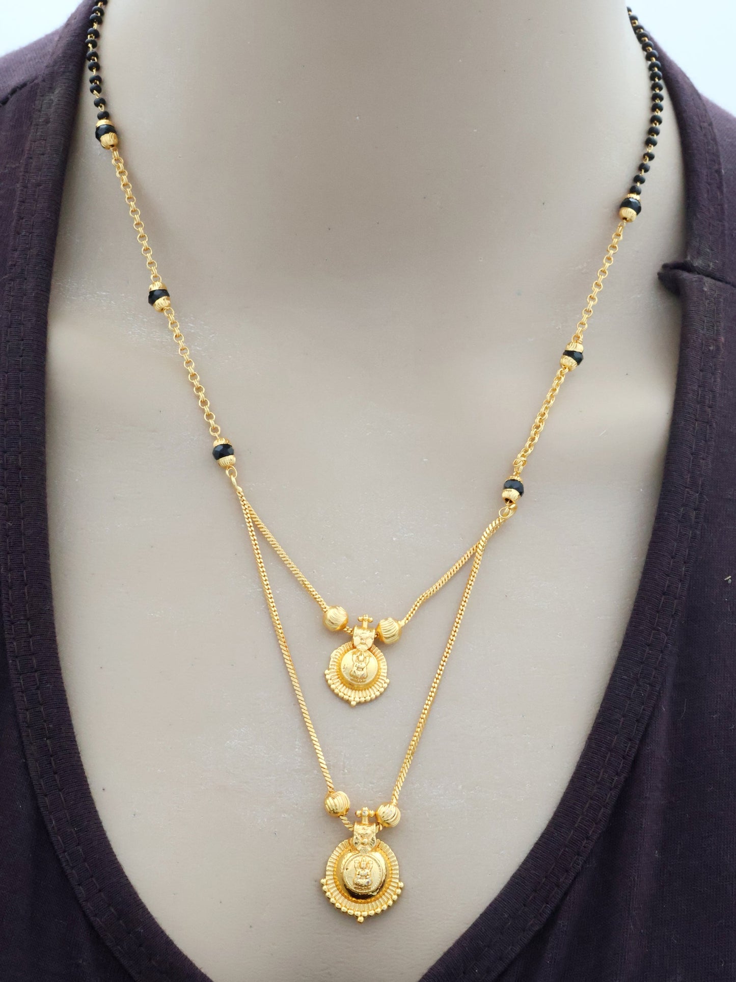 Tradition to your jewelry collection with the Online Mekkna Gold Plated Mangalsutra