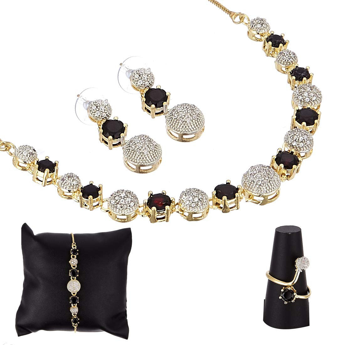 Necklace With earrings,Maangtika and bracelet | Buy Jewelelry set online from mekkna