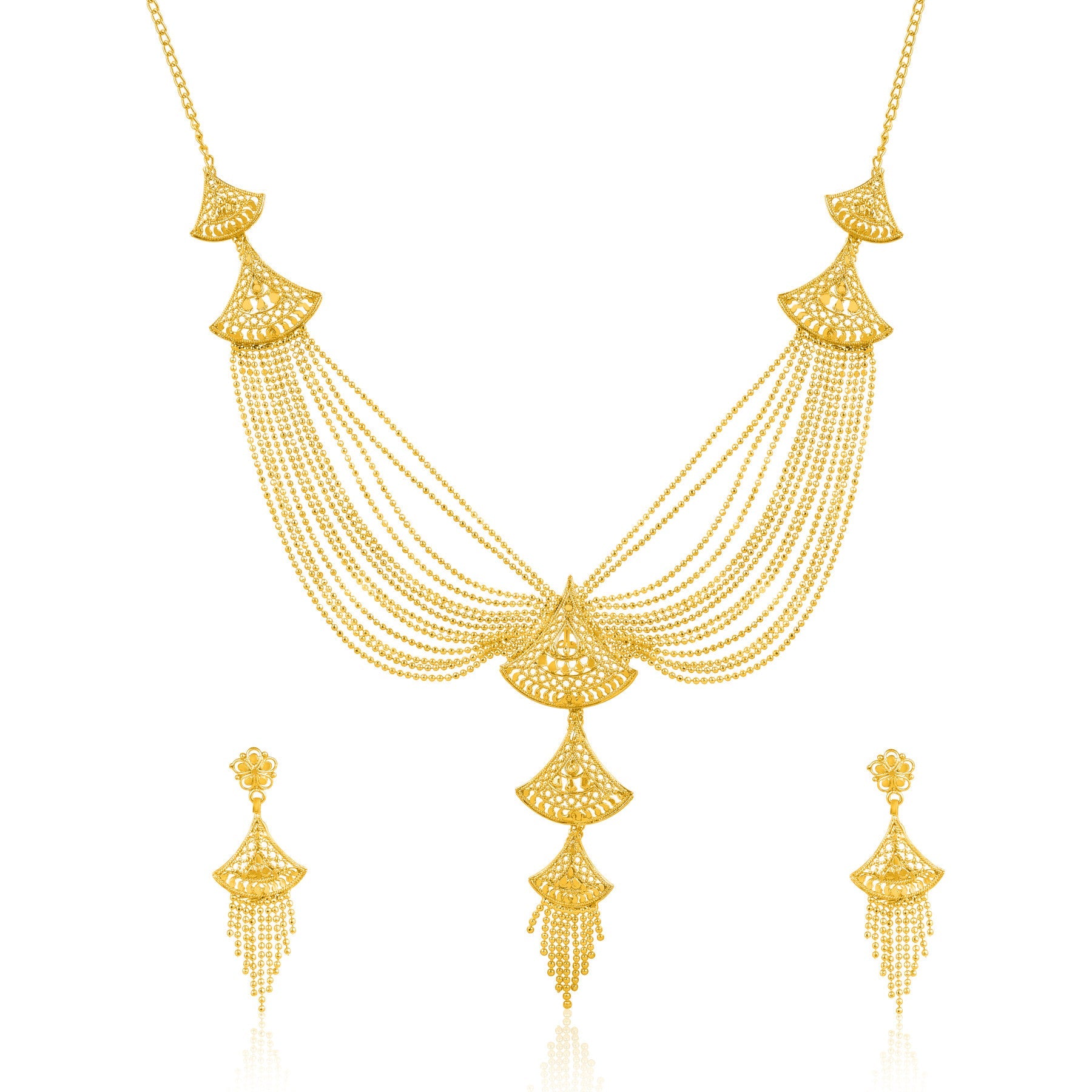 Necklace with earrings for Women | Buy This Jewellery set Online from Mekkna