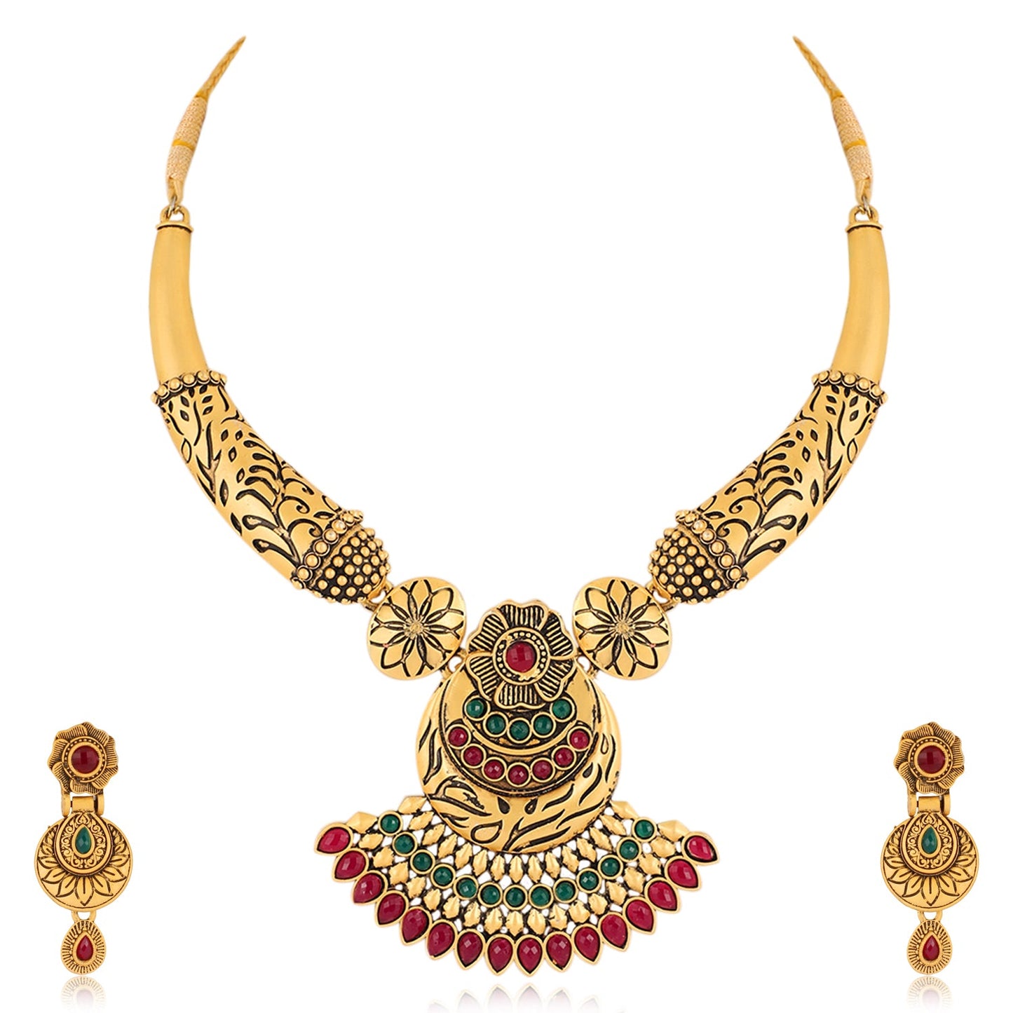 Mekkna Women's Pride Gold Plated Necklace with Earrings for Women | Buy This Online form Mekkna
