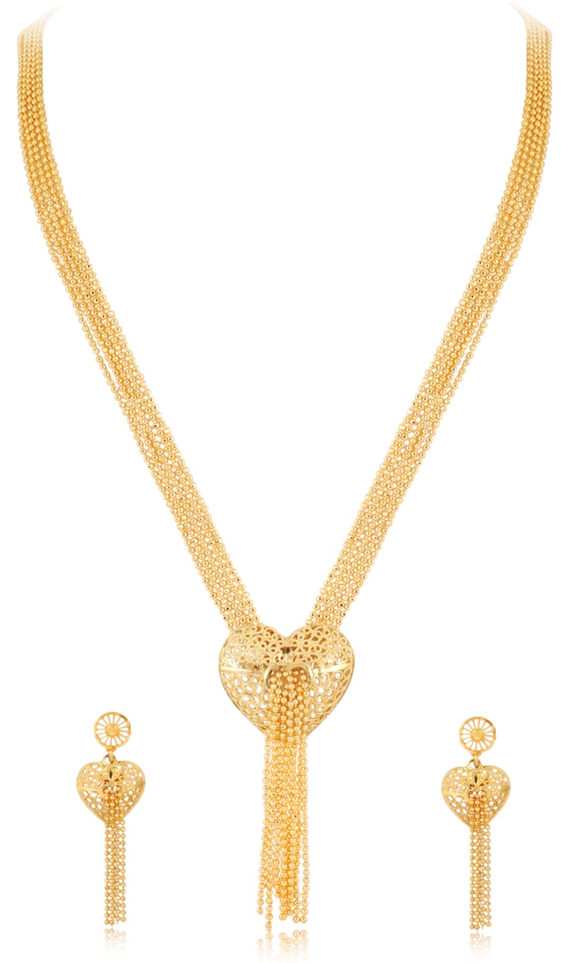 Mekkna Women's Gold Plated Necklace with Earrings | Buy This Online from Mekkna