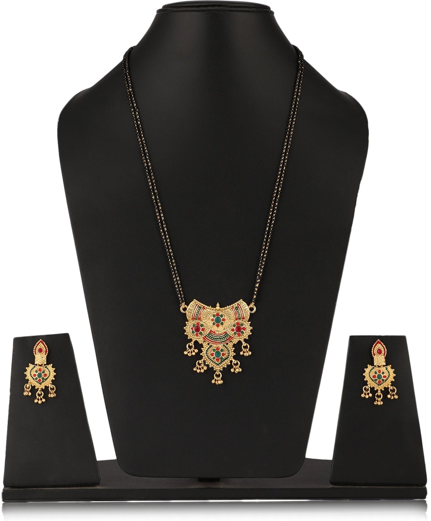  Traditional Gold Plated Mangalsutra with Earrings | Buy This Jewellery Online from Mekkna