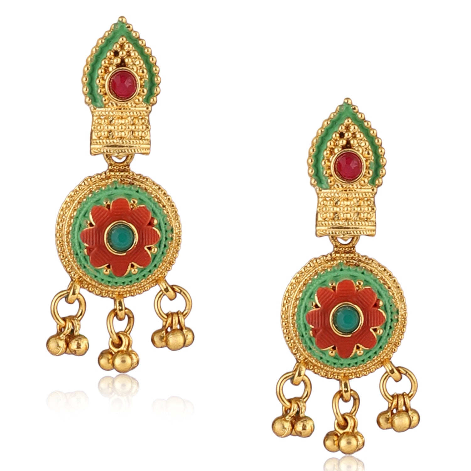 Mekkna Women's Pride Traditional Gold Plated Mangalsutra with Earrings | Buy This Jewellery Online from Mekkna