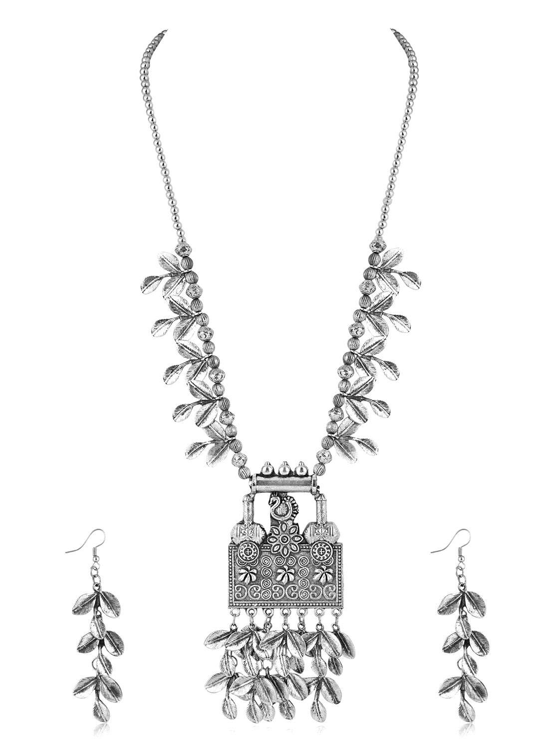 Mekkna Women's Pride Silver Plated Necklace with Earrings | Buy This Jewellery Online from Mekkna