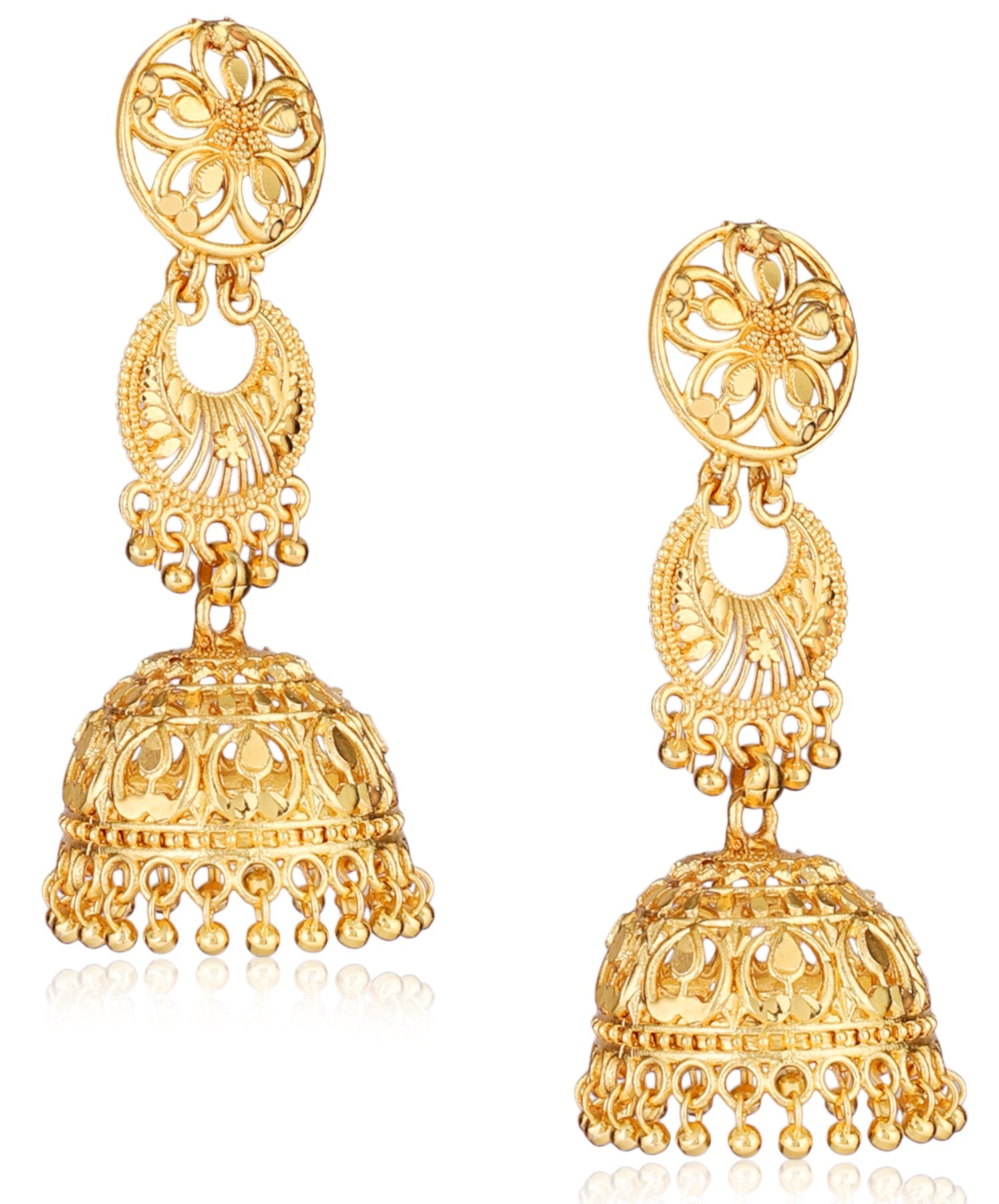  Gold Plated Alloy Traditional Earrings for women | Buy This Earrings Online from Mekkna