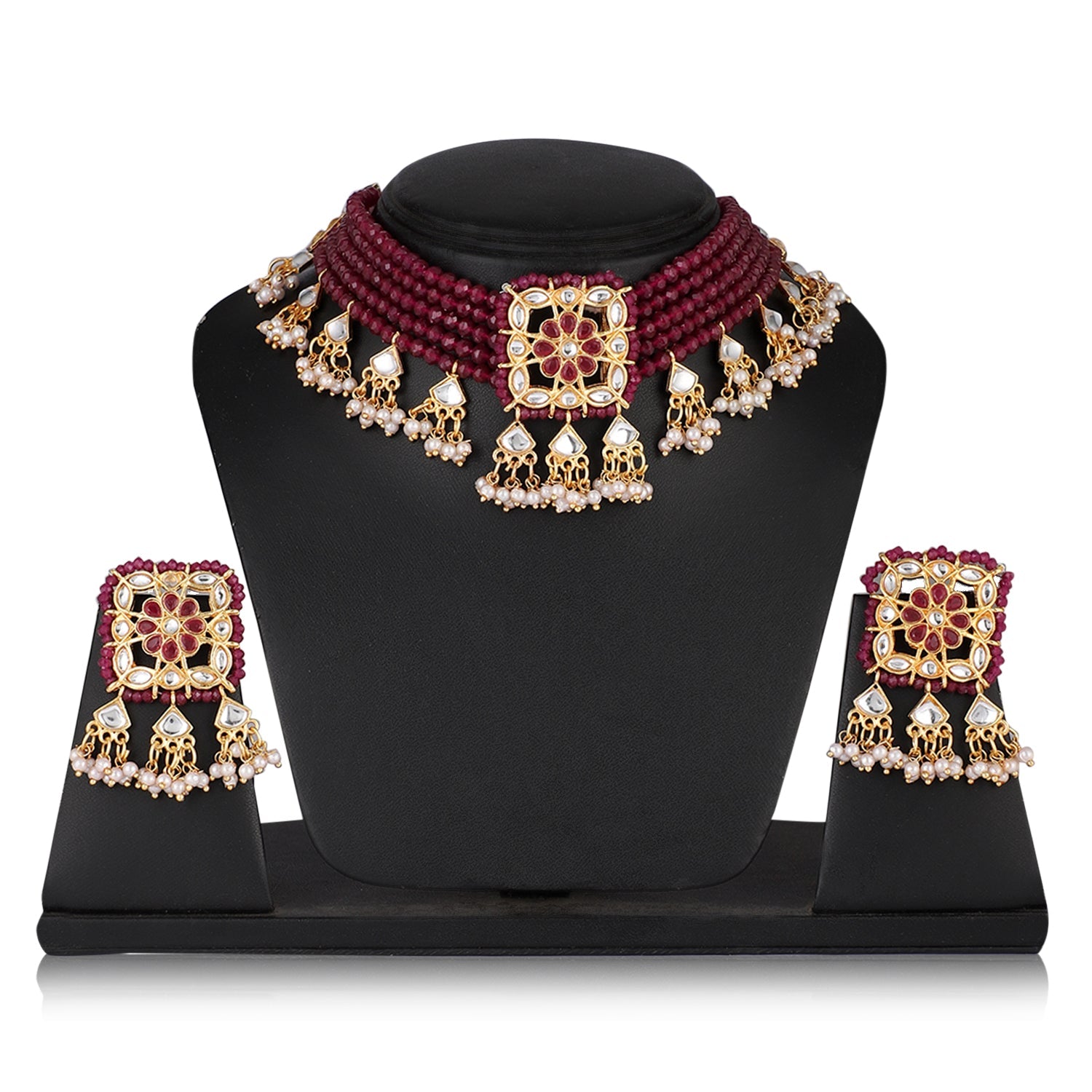 Mekkna Necklace with Earrings for Women | Buy Jewellery set Online from Mekkna