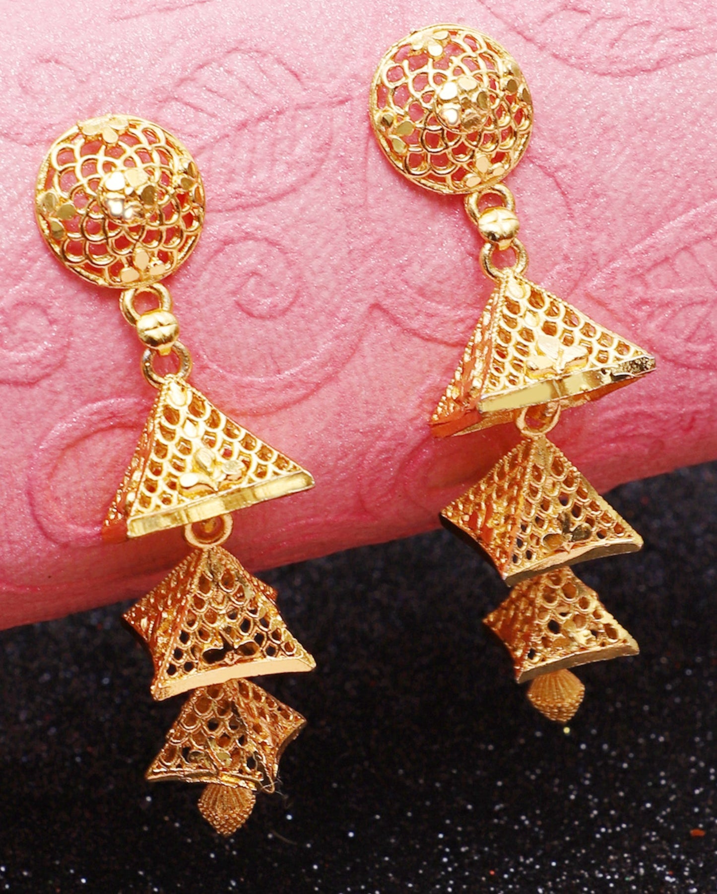 Gold Plated Alloy Traditional Earrings for women | Buy This Earrings Online from Mekkna 