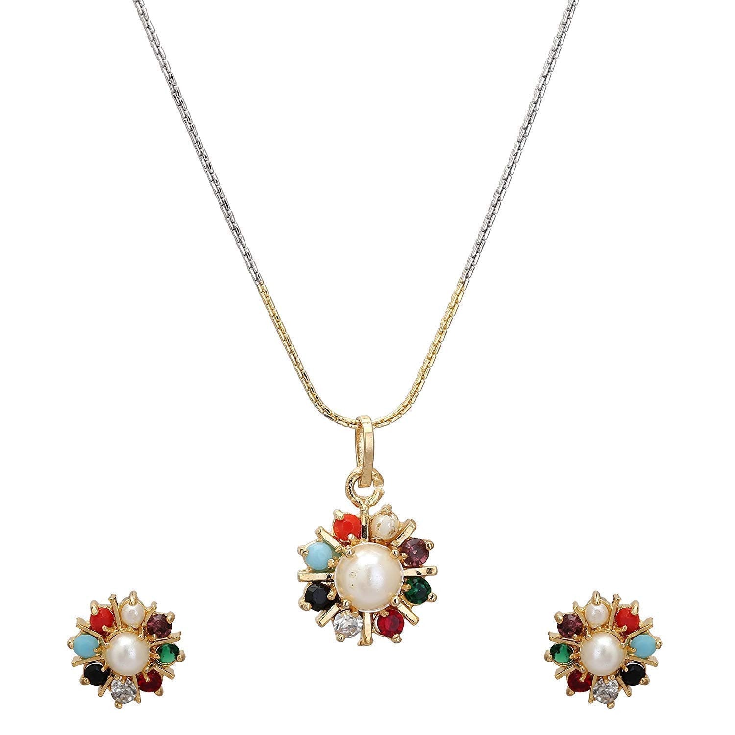 Pendent with Earrings and Ring for Women | Buy Pendent  set Online from Mekkna