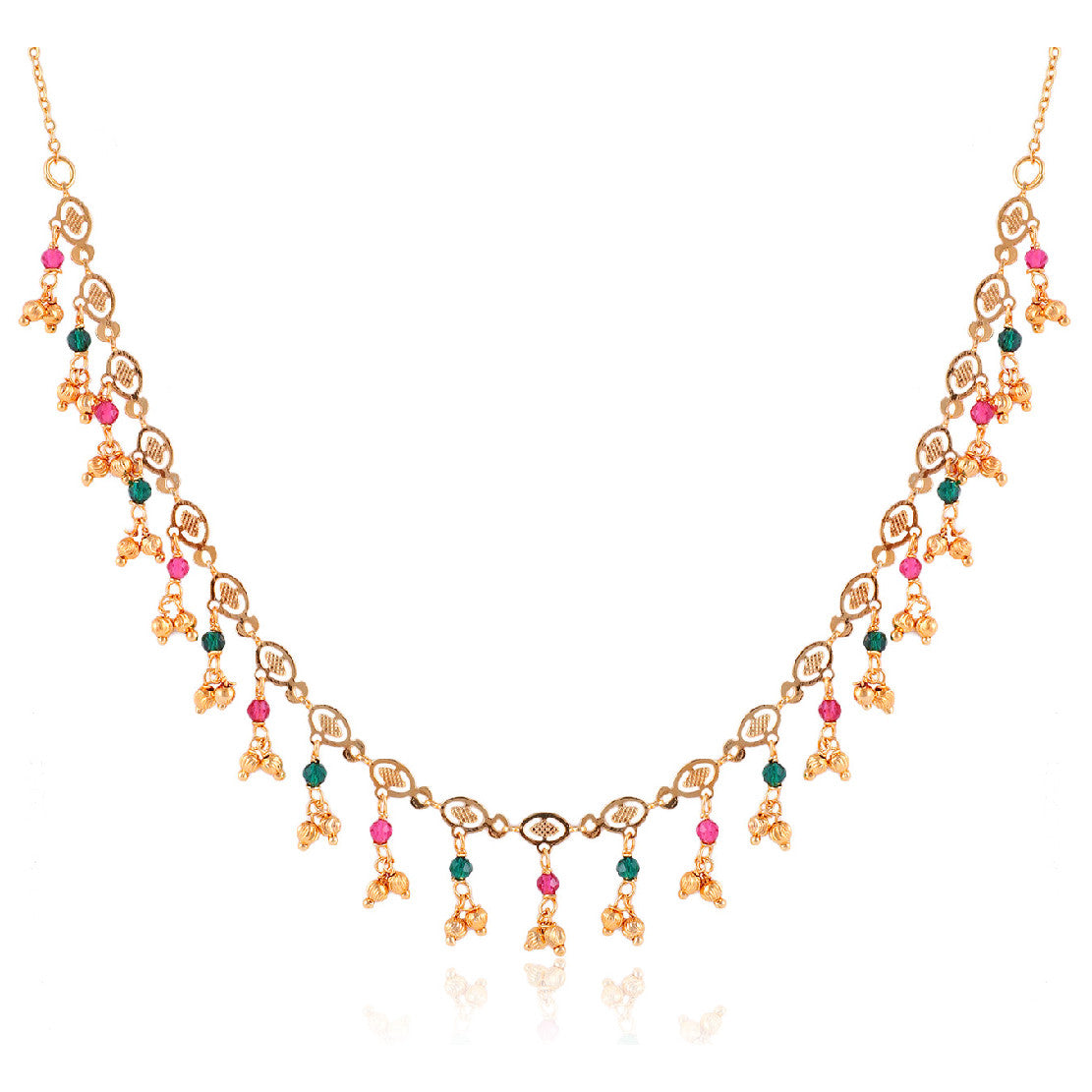Gold Plated Necklace for Women | Buy This Jewellery set Online from Mekkna
