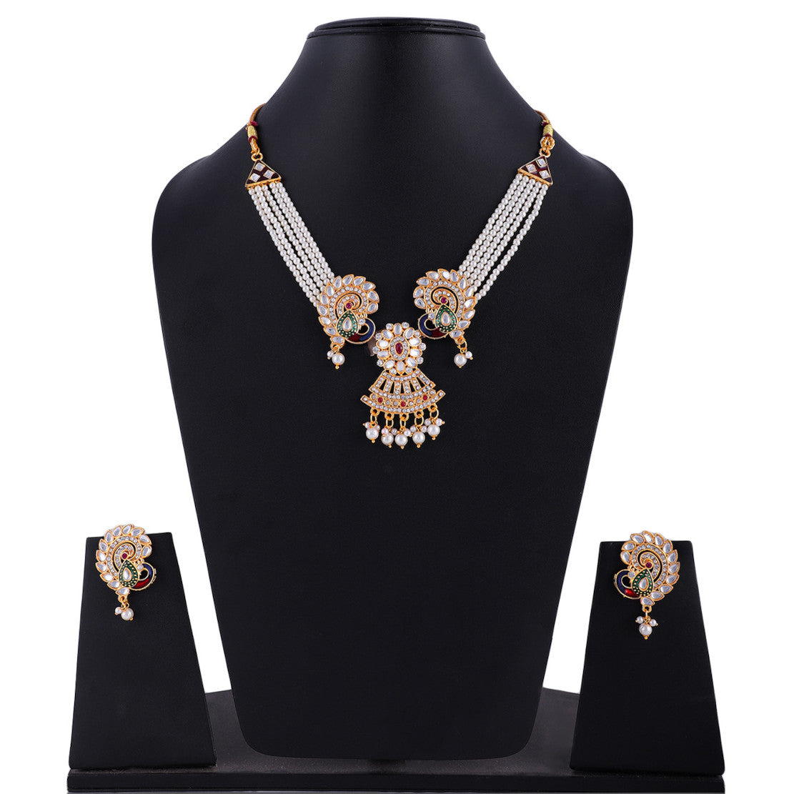 Best Traditional Designed by Handcrafted Rani Haar Necklace with Earrings for Women | Buy This Necklace Online from Mekkna