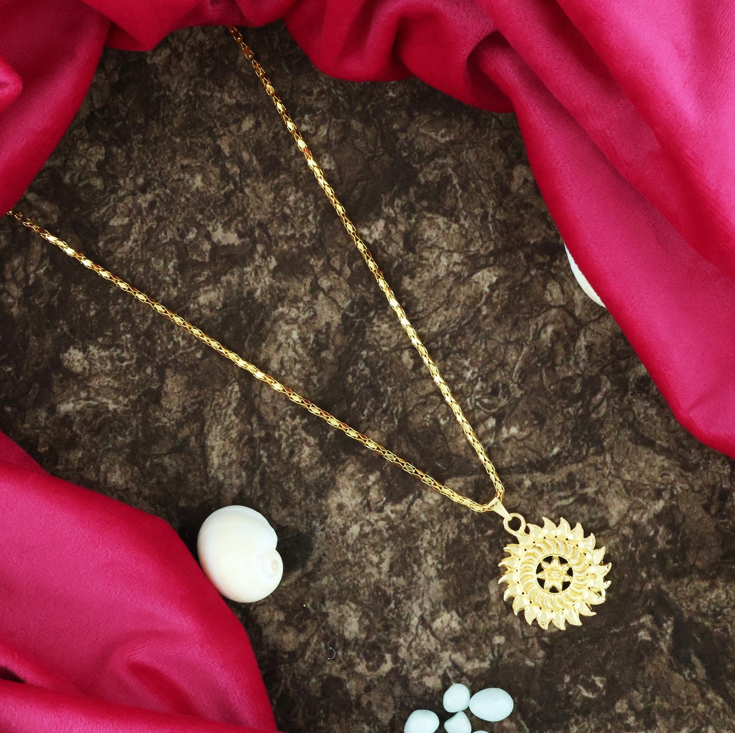 Mekkna Women's Pride Traditional Gold-Plated Pendent set For Women | Buy This Pendent Online from Mekkna